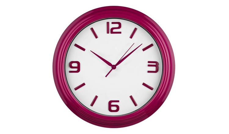 Orsina Laxmi Raspberry Plastic Wall Clock - Red
