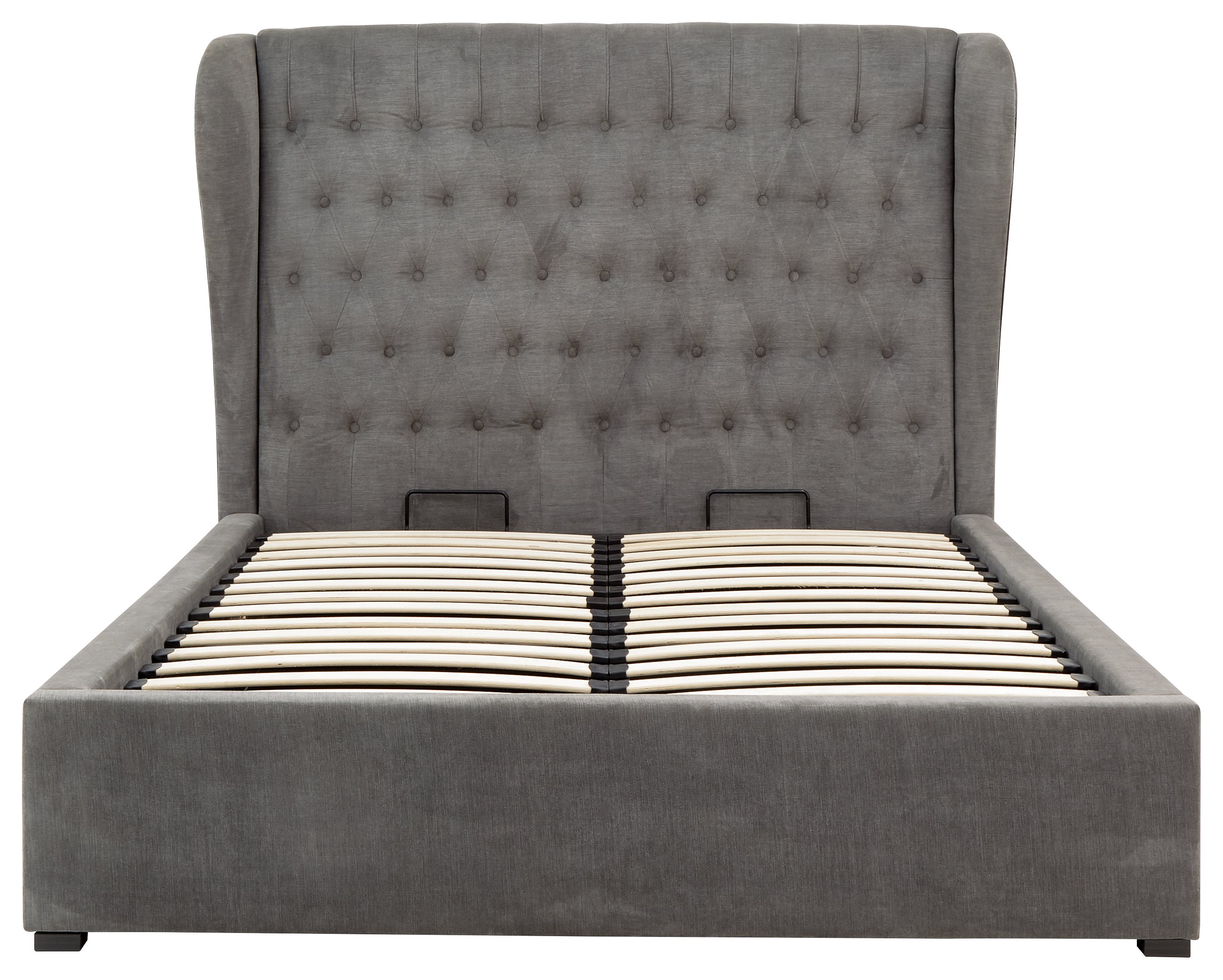 GFW Dakota King Size Chenille End Lift Ottoman Bed - Pewter - Image 6