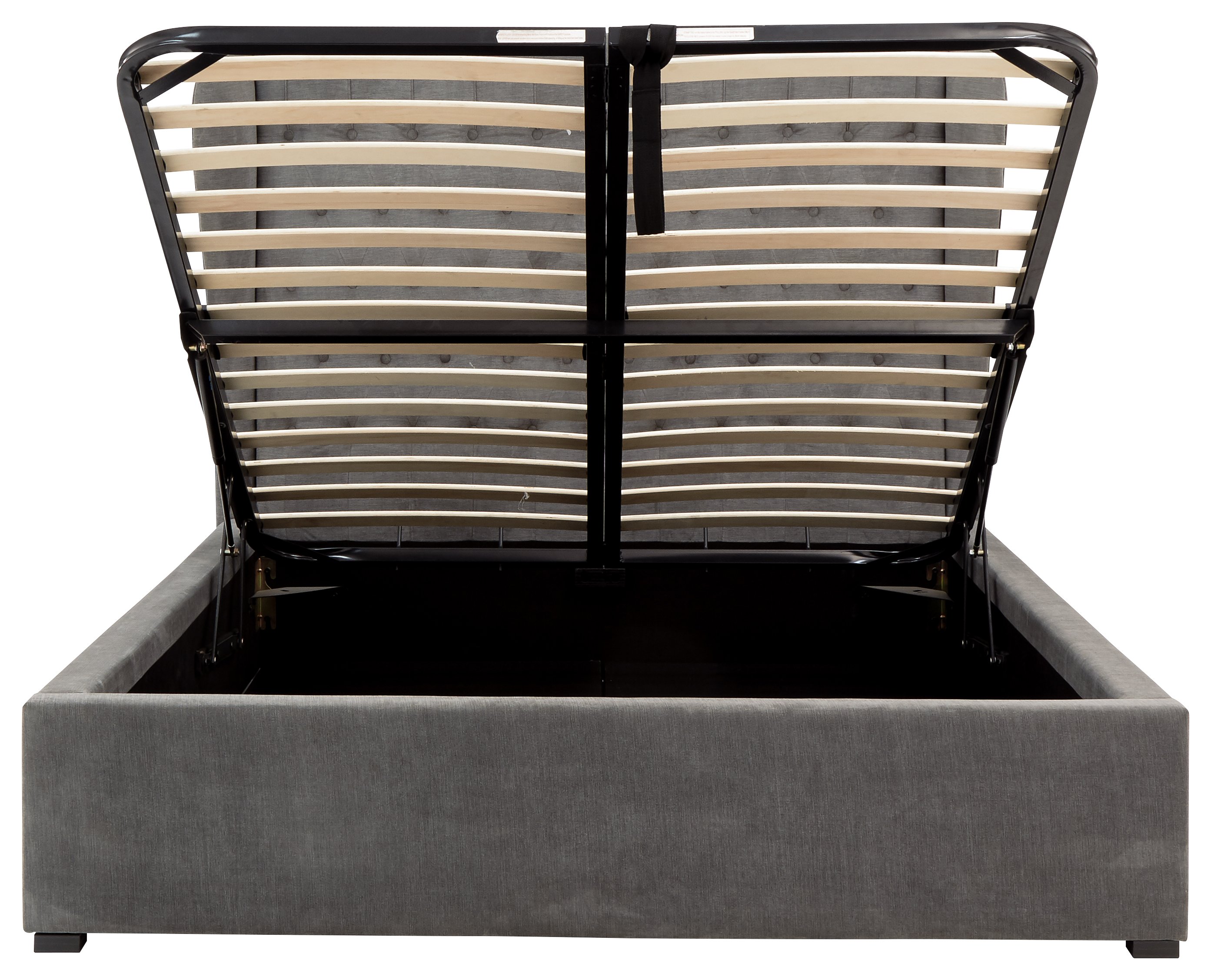 GFW Dakota King Size Chenille End Lift Ottoman Bed - Pewter - Image 7
