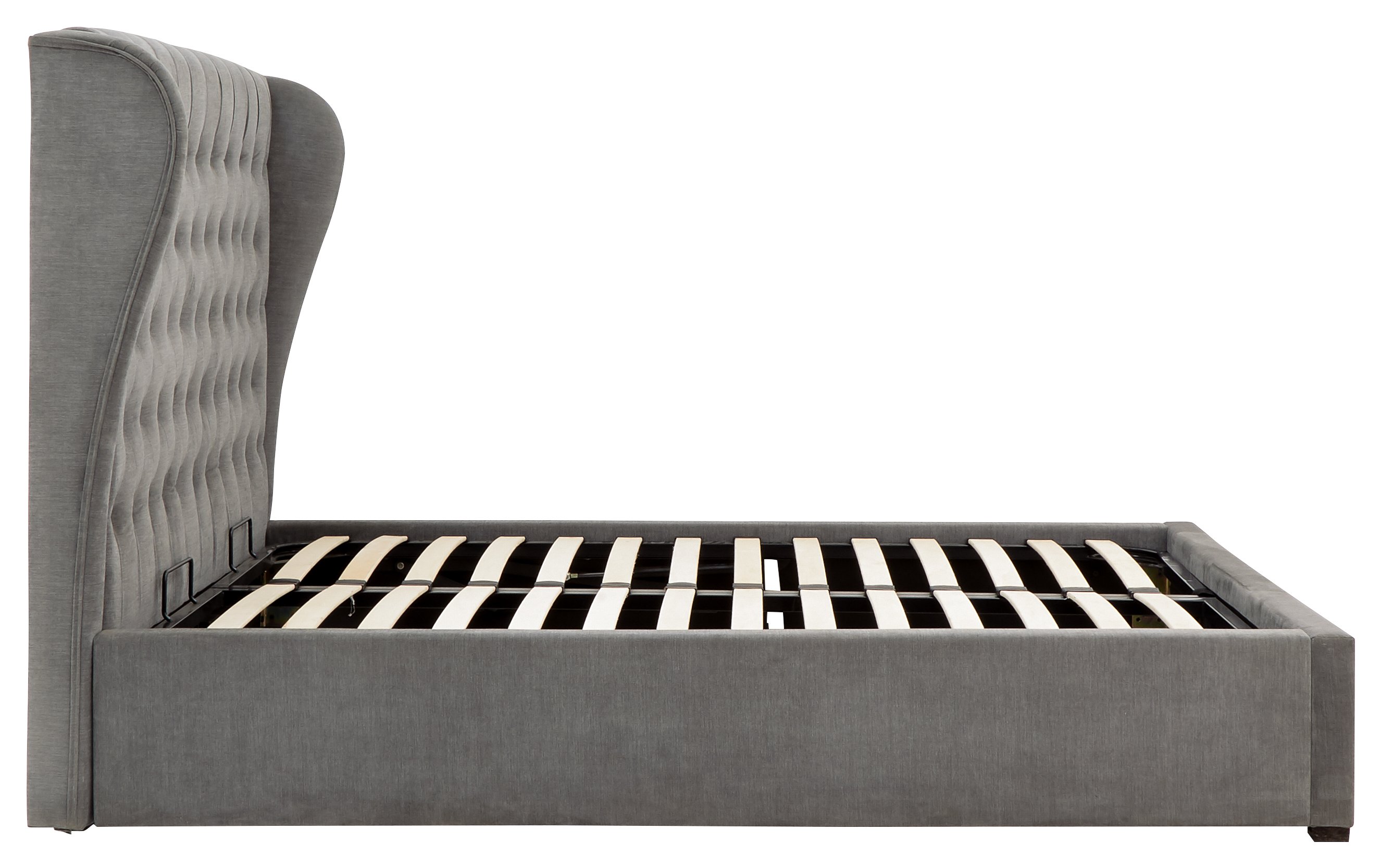 GFW Dakota King Size Chenille End Lift Ottoman Bed - Pewter - Image 8