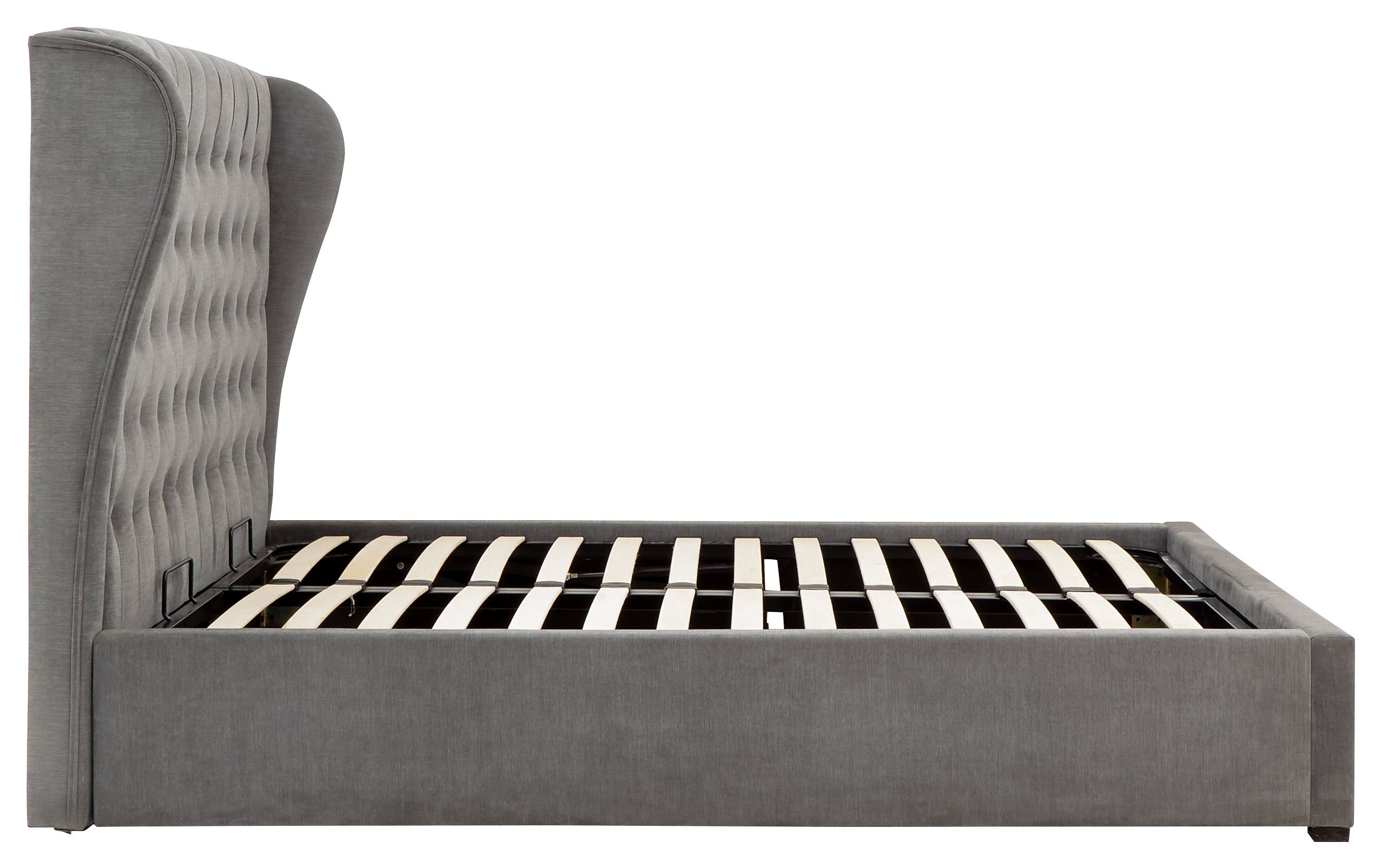 GFW Dakota King Size Chenille End Lift Ottoman Bed - Pewter - Image 8