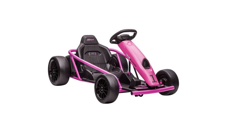 HOMCOM 24V 8-12 Years Drift Mode Electric Ride-On Go Kart – Pink