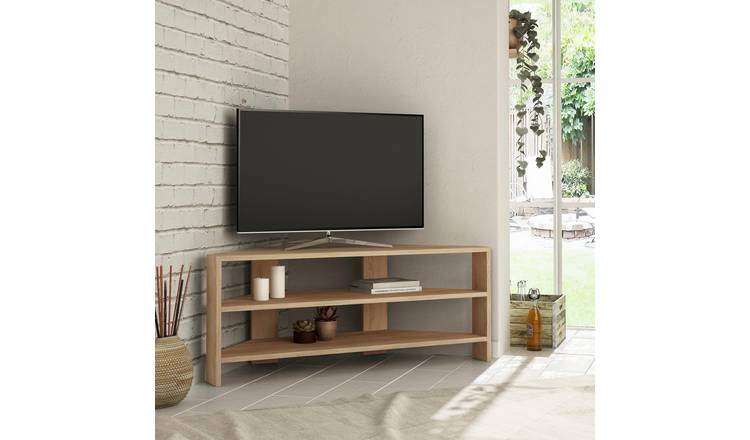 Decortie Thales Corner TV Unit particleboard matt finish - Oak