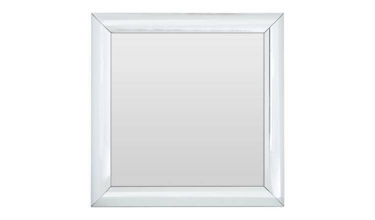 Orsina Petillo Thick Frame Small Square Wall Mirror – Silver