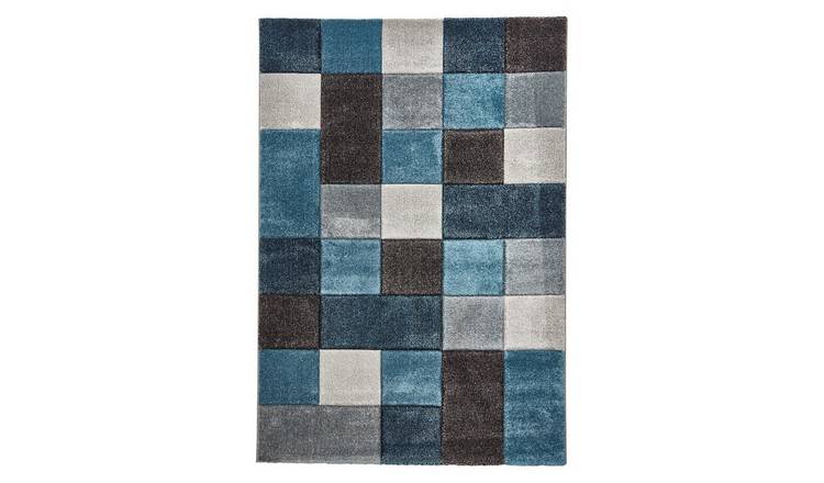 Mega Flooring Blue Handmade Geometric Rug - 160 x 220cm