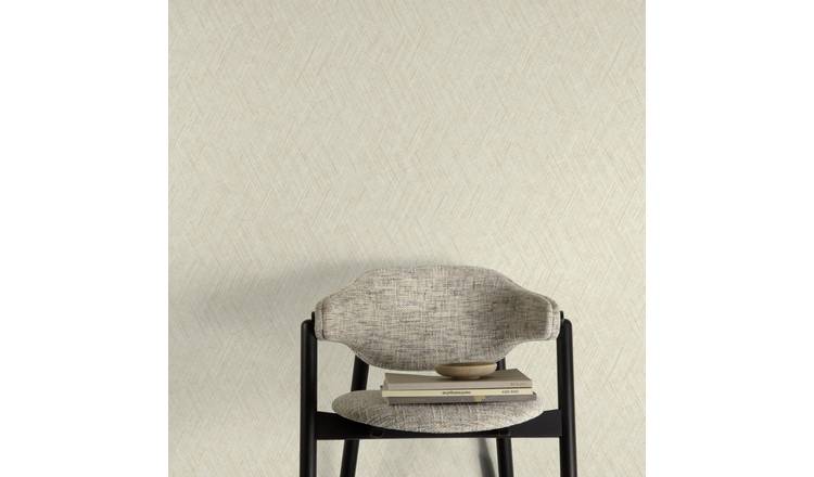 Grandeco Yuno Geometric Fabric Diamond Weave Textured Wallpaper - Ivory
