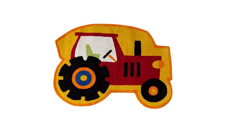 Orsina Red Kids Tractor Rug - 70 x 100cm
