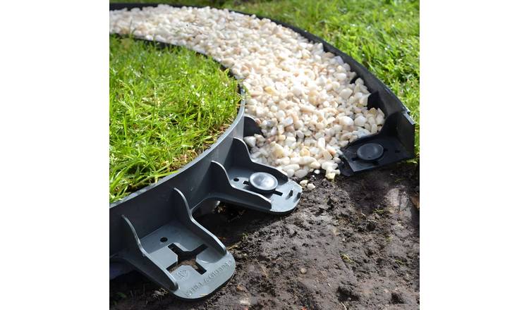 Primrose Easy Install Flexible Garden Edging Pieces in Black - 6cm x 22.5m