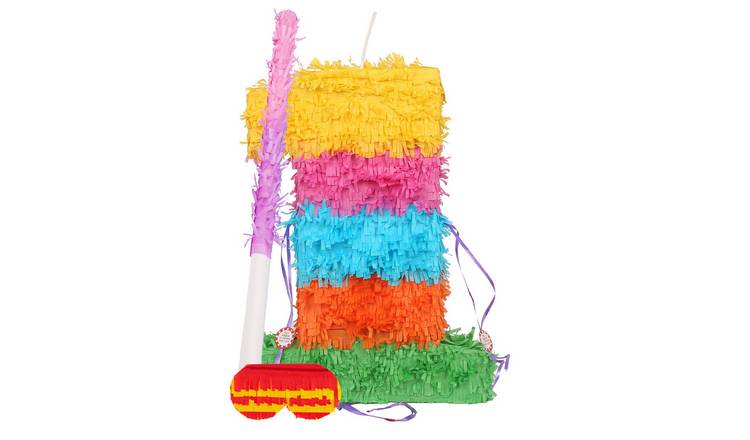 Fax Potato Number 1 Pinata Set with Stick & Blindfold - Pink Stick