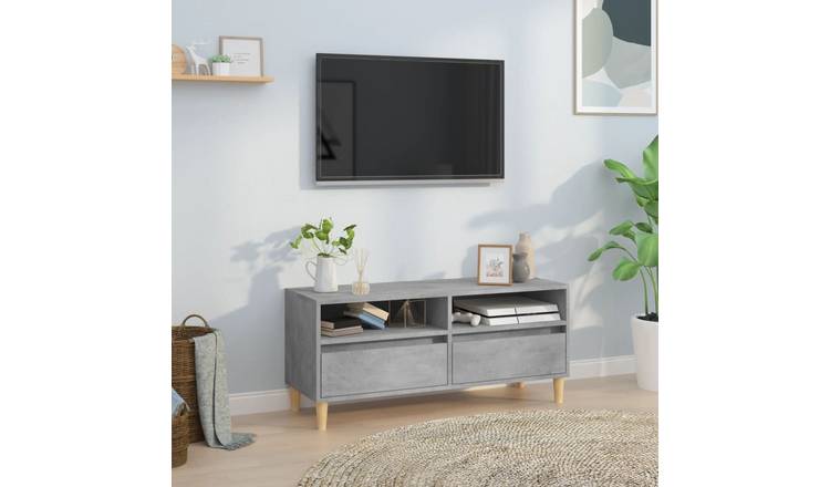 Walplus Engineered Wood TV Cabinet - Stone Grey - 100 x 34.5 x 44.5 cm