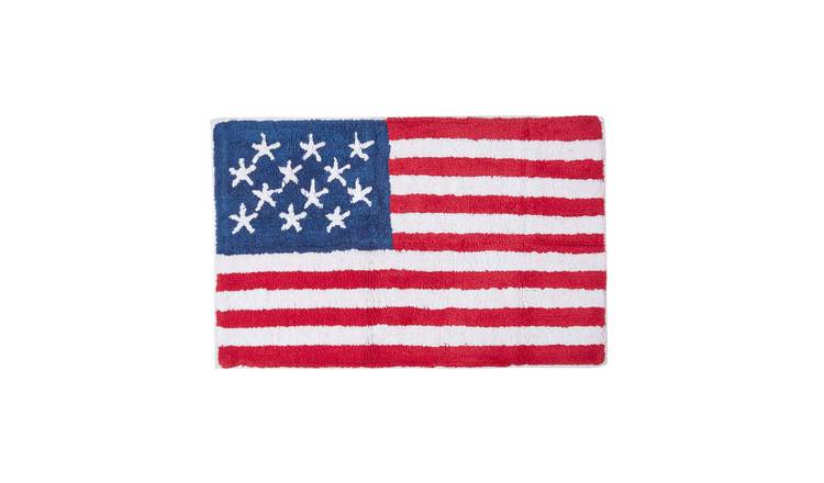 Homescapes USA Flag Cotton Bath Mat