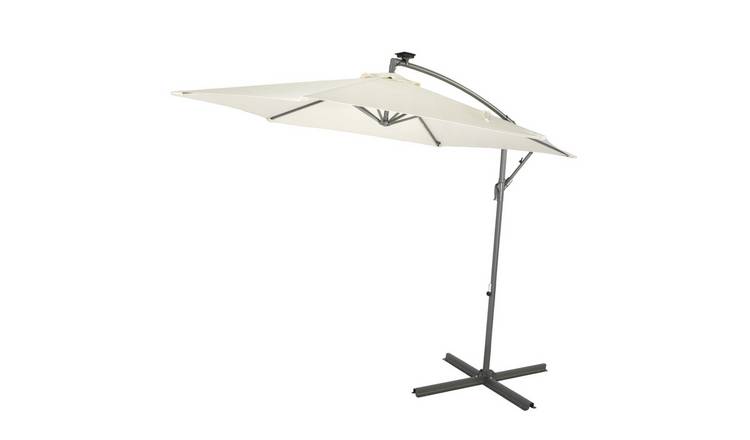 HomeGardenDirect Syros Canterlever LED Parasol 292 x 292cm- Cream