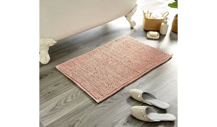 New Edge Blinds Pebbles Super Soft Bath Mat - 80cm x 50cm - Blush Pink