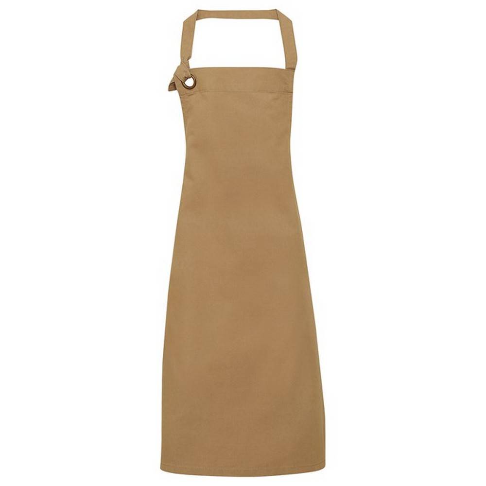 Premier Unisex Adult Calibre Bibbed Apron - Khaki - Image 1