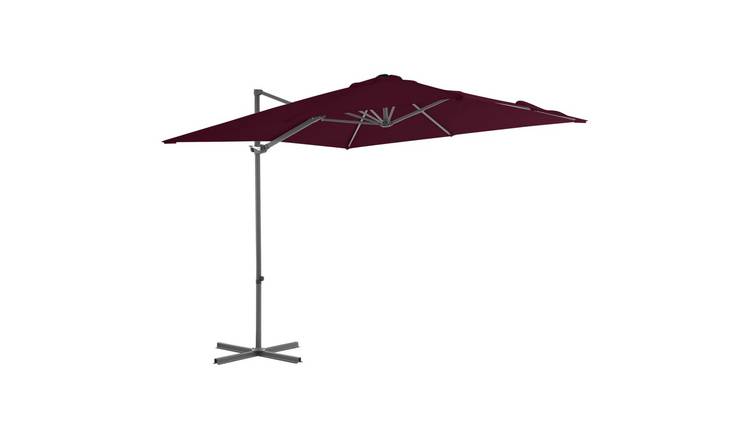 Walplus Cantilever Parasol - Bordeaux Red - 250 x 250 x 247 cm