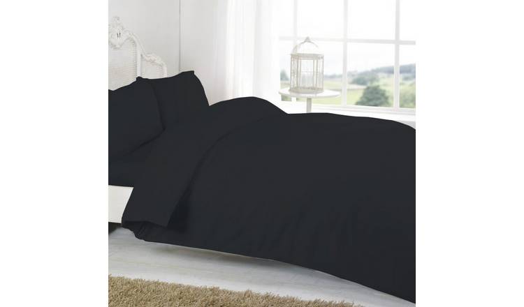HomeSpace Direct T-200 Black Duvet Cover Set - Single