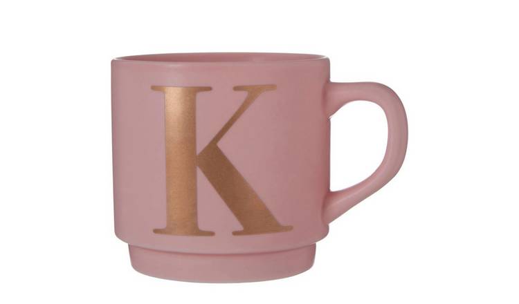 Orsina Signet K Monogram Mug – Pink