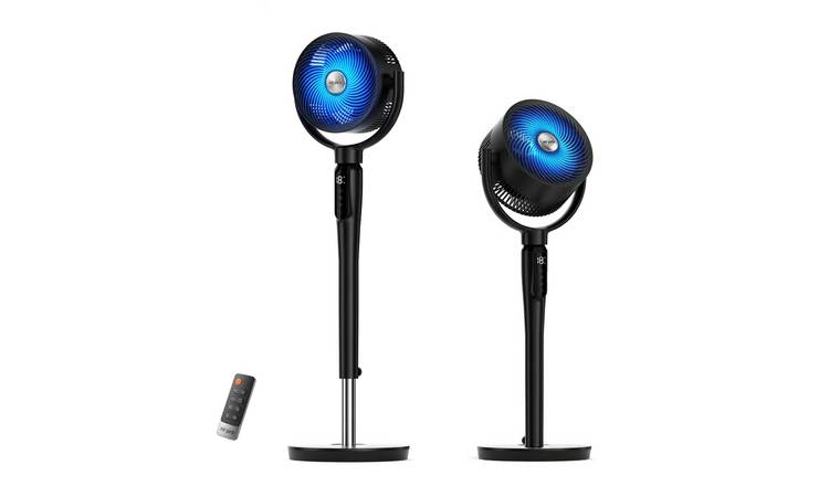 Air Pro 10in Standing Pedestal Fan with 8 Speeds & 12H Timer - Black