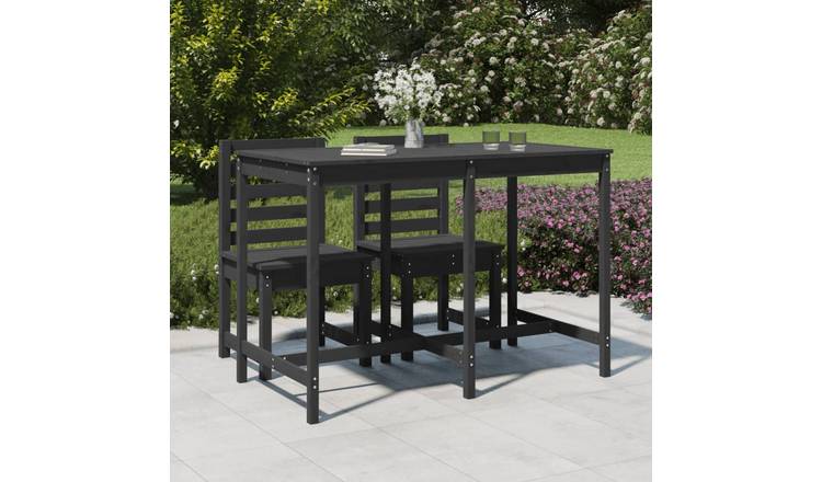 Walplus Solid Pine Wood Garden Table - Grey - 159.5 x 82.5 x 110 cm
