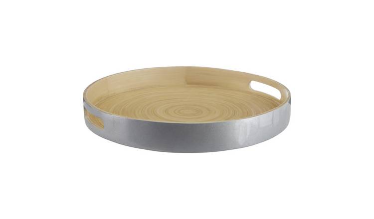 Orsina Kyoto Large Tray With Side Handles – Silver
