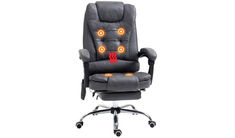 Vinsetto 6 Point Vibrating Massage Heated Lumbar Office Chair - Dark Blue