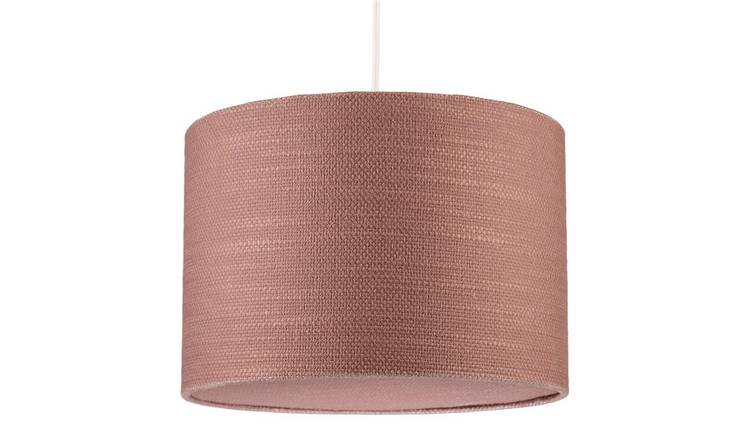 Happy Homewares Mocha Mousse Brown Textured Linen Pendant Shade - 30cm