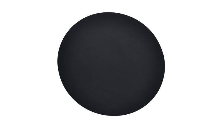 Happy Homewares Black Circular Halo LED in Matte Sand Black Wall Light - 22cm