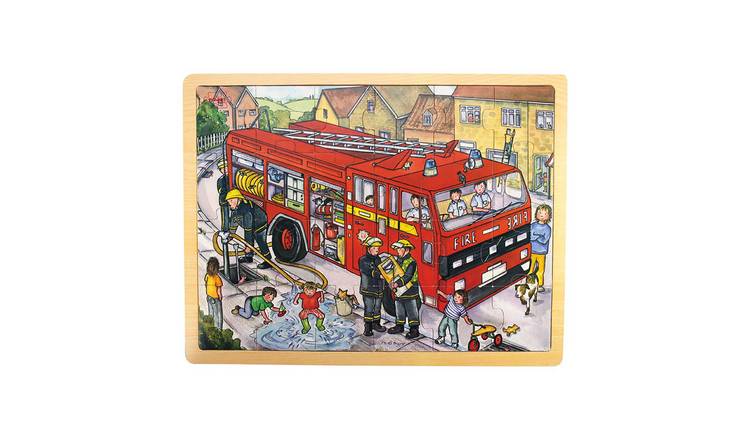 Bigjigs Toys Tray Puzzle - Fire Engine - 3 Years +