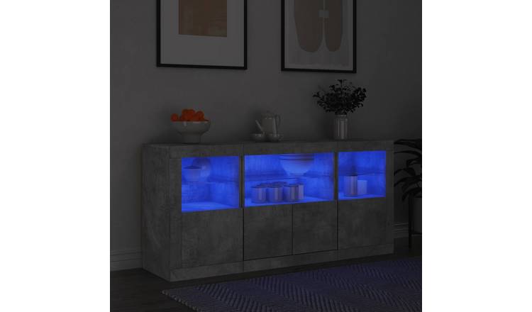 Walplus LED Sideboard - Concrete Grey - 142.5 x 37 x 67 cm