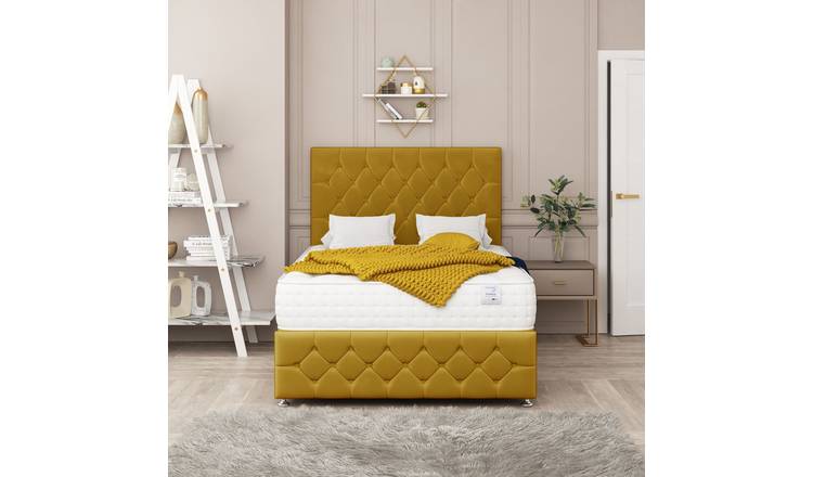 Bed Choices Regency Double 4 Drawer 54" Headboard Divan Bed Set - Mustard