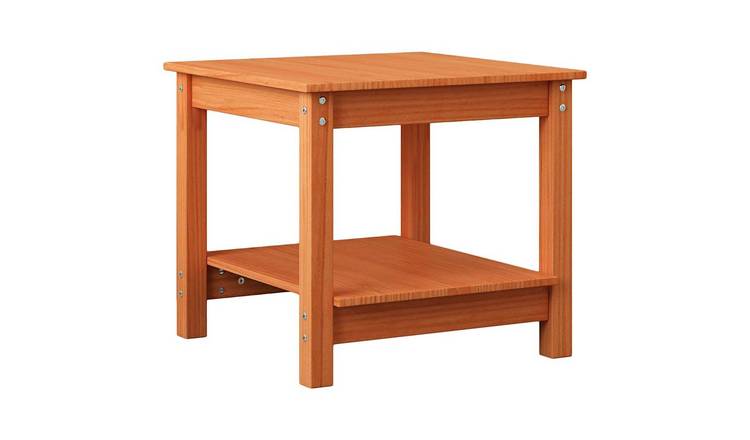 Walplus Solid Pine Wood Coffee Table - Brown - 50 x 50 x 45 cm