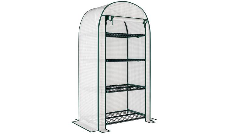 Outsunny Metal Frame PE Cover Greenhouse – White