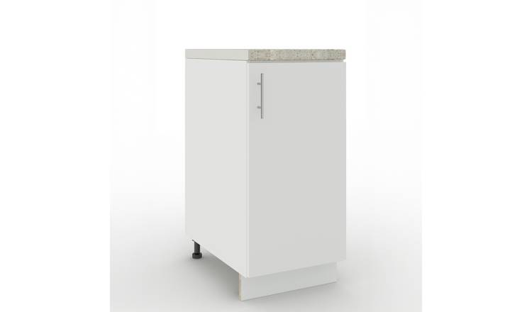 JD Greta 400mm Adjustable Leg Base Cabinet with 1 Door & Worktop - White Matt