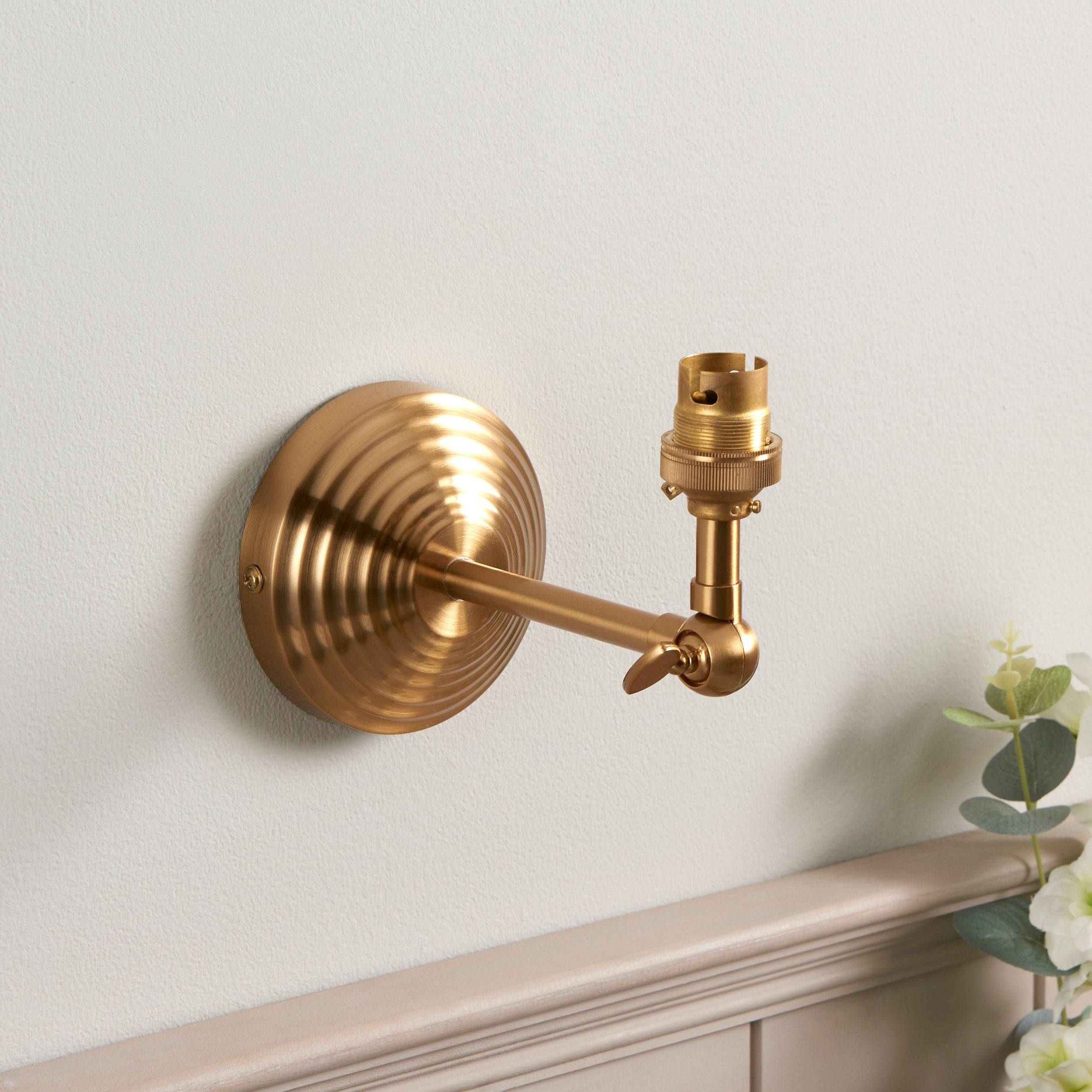 Loops Direct Pack of 2 Wall Light - Brass Reeded Rose Wing Arm Sconce - Image 5