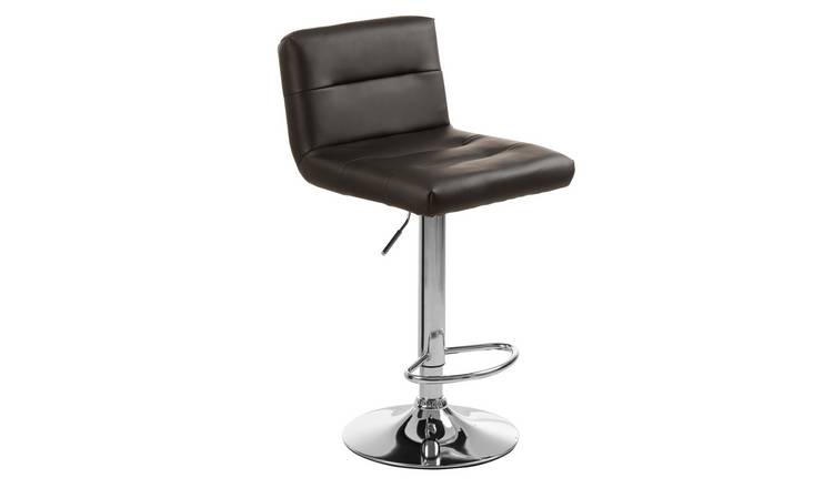 Orsina Baina Faux Leather Adjustable Bar Stool – Black & Chrome