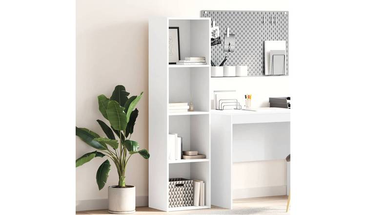 Walplus Engineered Wood Bookcase - White - 40 x 30 x 152 cm