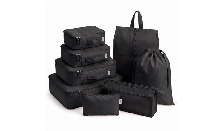 Lugg 8 Piece Compression Packing Cube Set - Black