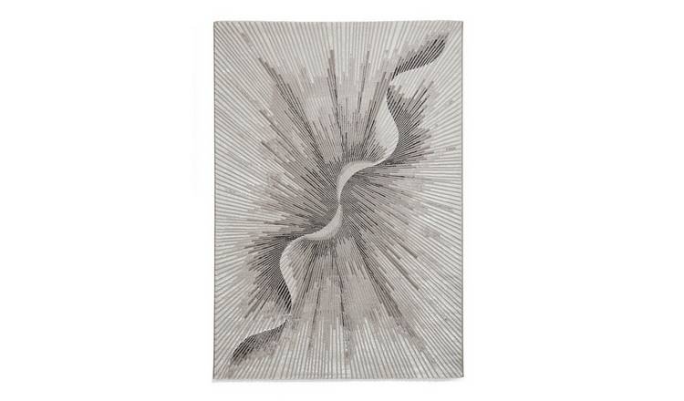 Mega Flooring Silver Modern Abstract Rug - 120 x 170cm