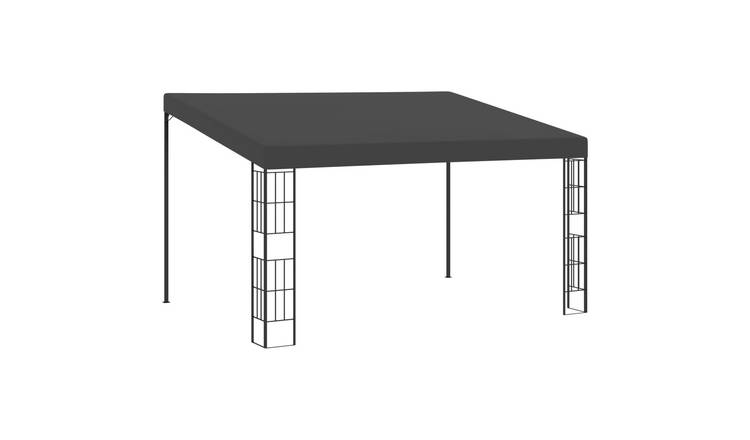 Walplus 3 x 4 m Fabric Wall-mounted Gazebo - Anthracite