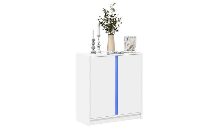 Walplus Engineered Wood LED Sideboard - White - 77 x 34 x 85 cm