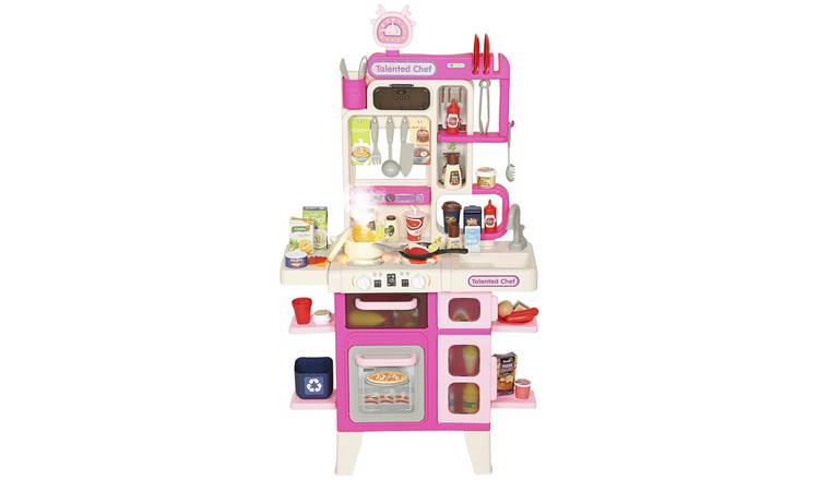 AIYAPLAY 104 Piece 3 to 6 Years Lights and Sounds Play Kitchen – Pink