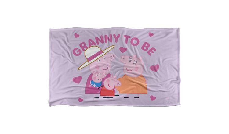 Peppa Pig Granny To Be Granny Pig White Blanket - 152cm x 127cm
