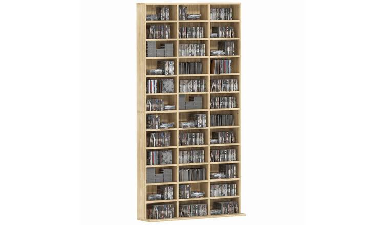 HOMCOM Wooden Storage Shelf with Adjustable Shelves - Oak