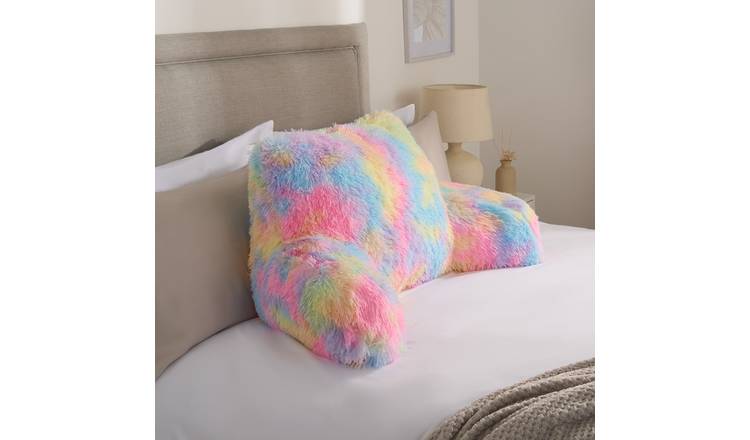 OHS Fluffy Fleece Cuddle Cushion - Rainbow