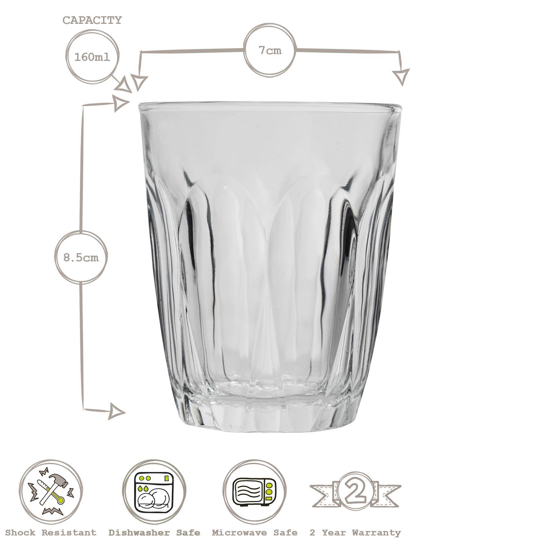 Duralex Provence 160ml Drinking Glass Tumblers - Pack of 6 - Image 3