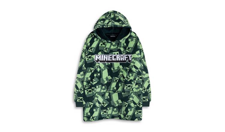Minecraft Creeper Kids Boys Blanket Hoodie - Green