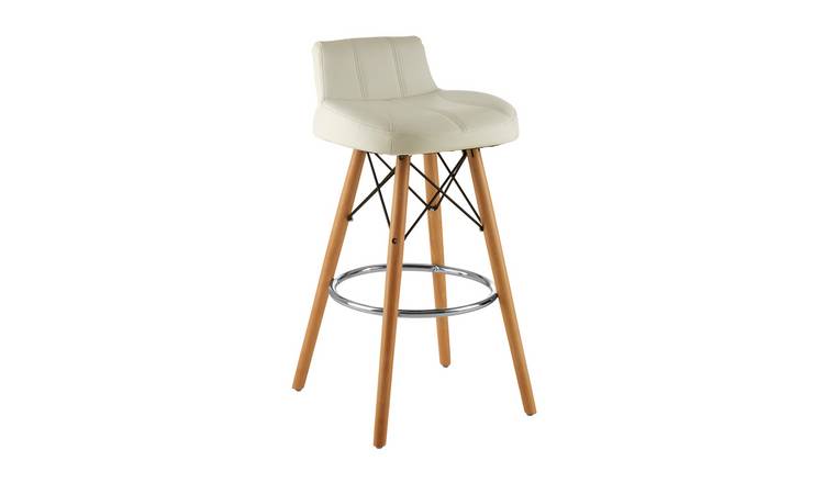 Orsina Stockholm Faux Leather Bar Stool – White and Natural