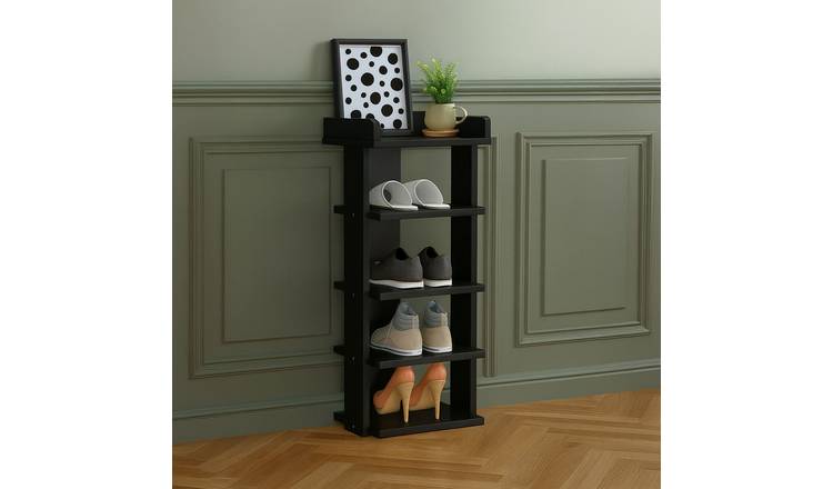 Neo Multi-Layer Wooden Shoe Rack - Black