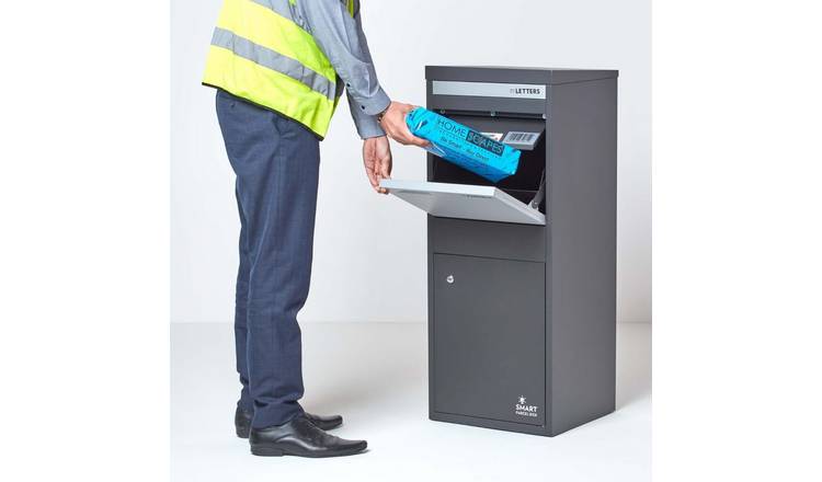 Smart Parcel Box Galvanised Steel Large Secure Delivery Box - Dark Grey