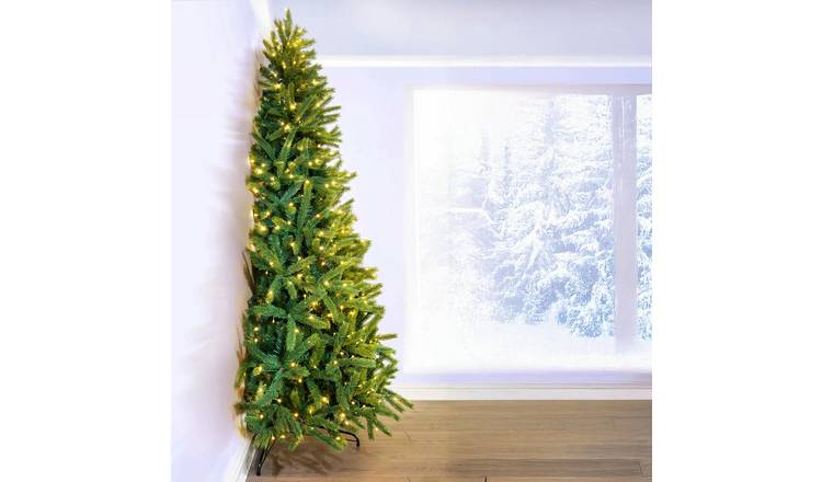 Christmas Tree World 4ft Pre-Lit Ultra Devonshire Half Tree - Warm White Lights